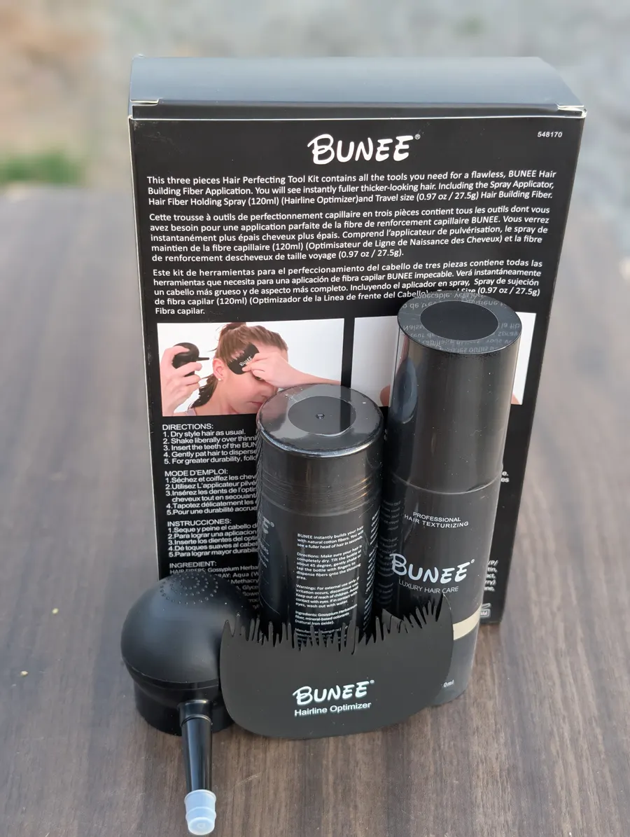 Hair fibre kit contents